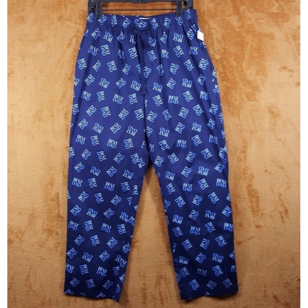 CLUB ROOM Pajama Pants Mens Small Blue Lightweight Drawstring Lounge Sleep DAD